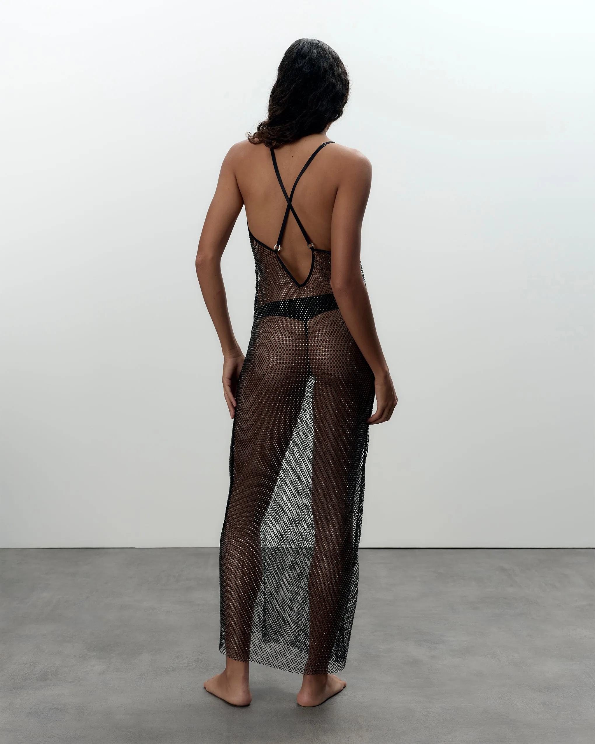 Noor Sheer Mesh Chemise Black sold by Bluebella product image thumbnail 3