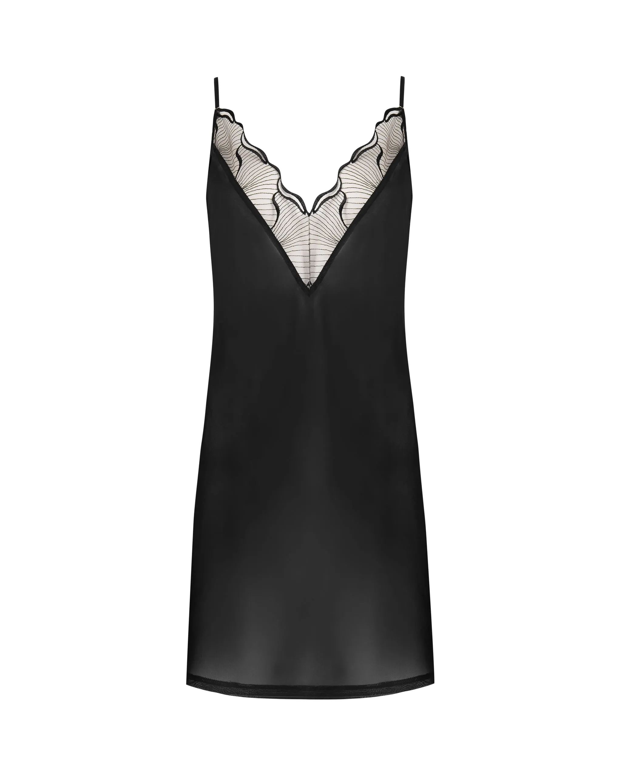 Marabel Chiffon Sheer Chemise Black sold by Bluebella product image thumbnail 5
