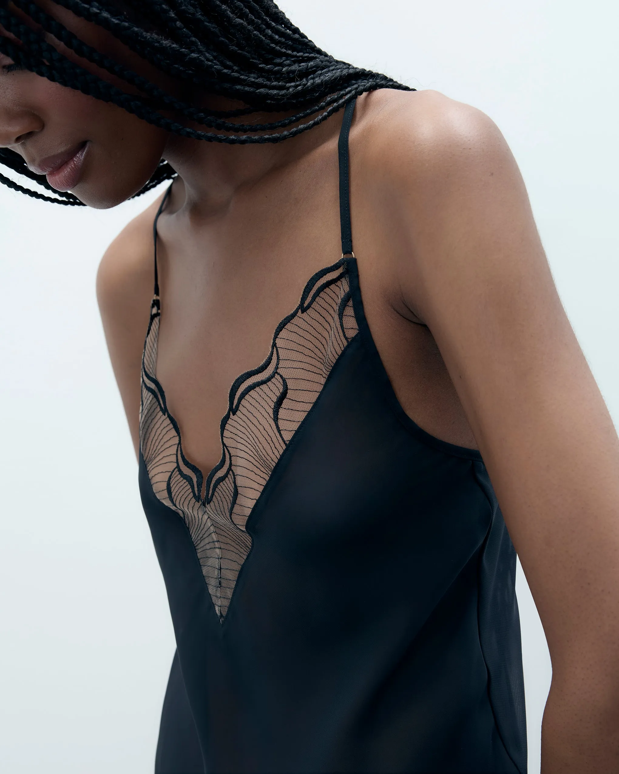 Marabel Chiffon Sheer Chemise Black sold by Bluebella product image thumbnail 2