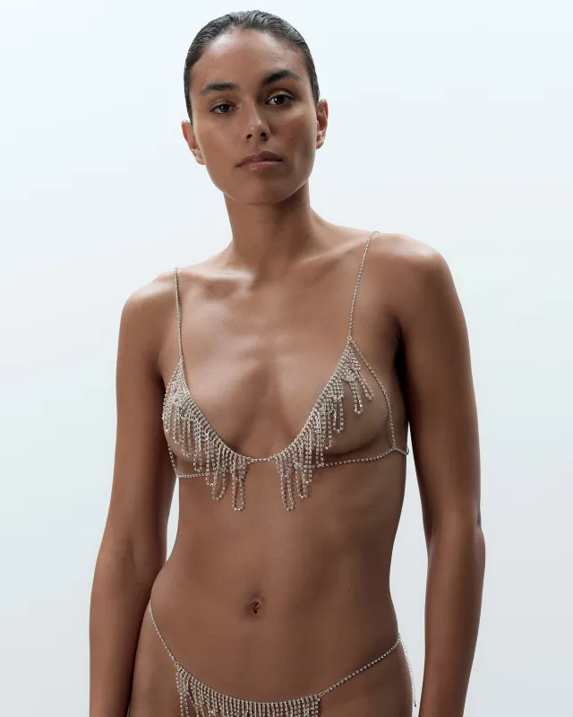 Estelle Open Diamante Bra Silver made by Bluebella