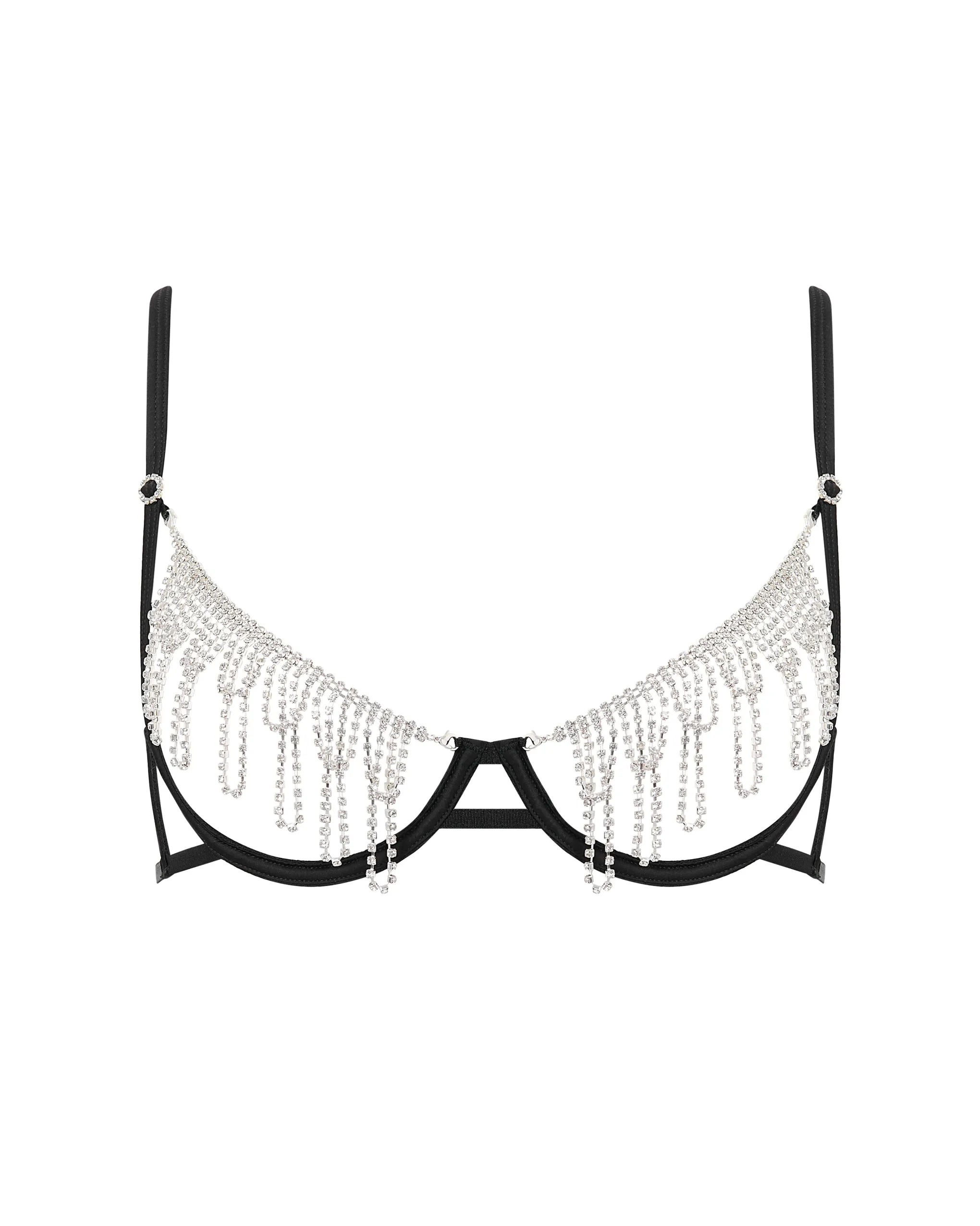 Estelle Open Diamante Bra Black/Silver sold by Bluebella product image thumbnail 5