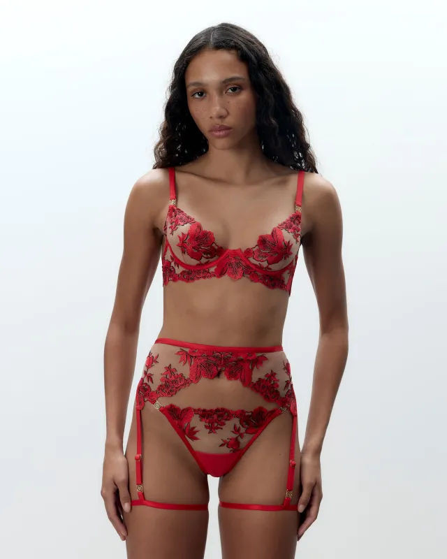 Lavanya Suspender Thigh Harness Red sold by Bluebella