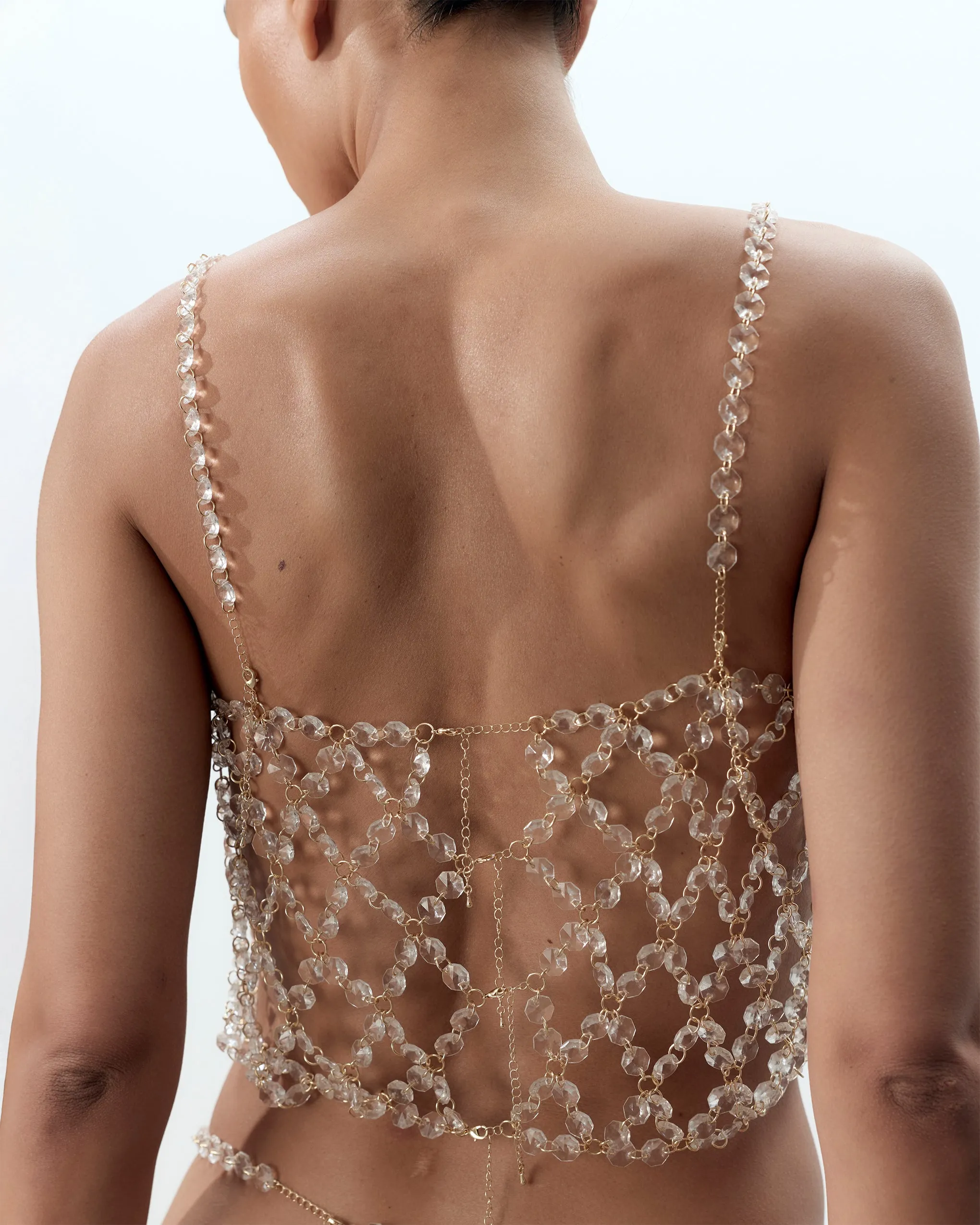 Crystal Cami Crop Top Clear sold by Bluebella product image thumbnail 3