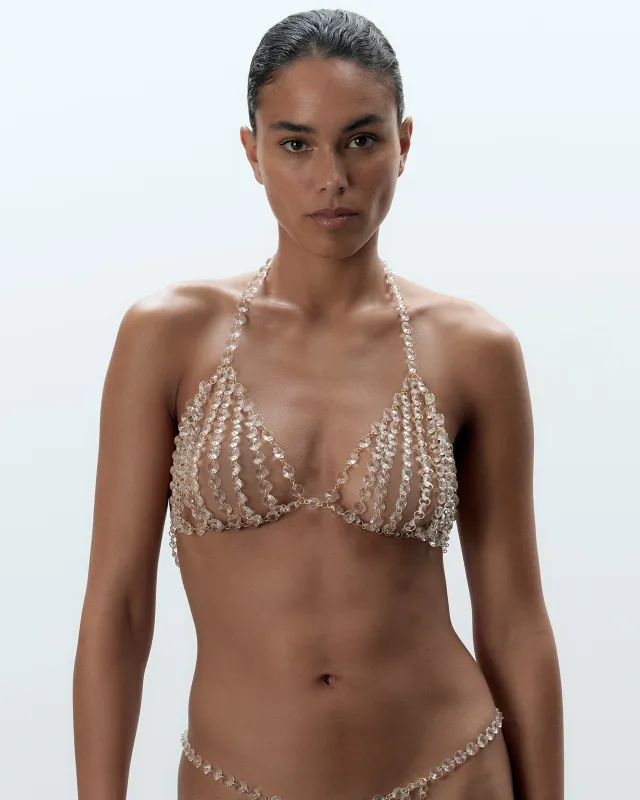 Crystal Triangle Bra Clear sold by Bluebella
