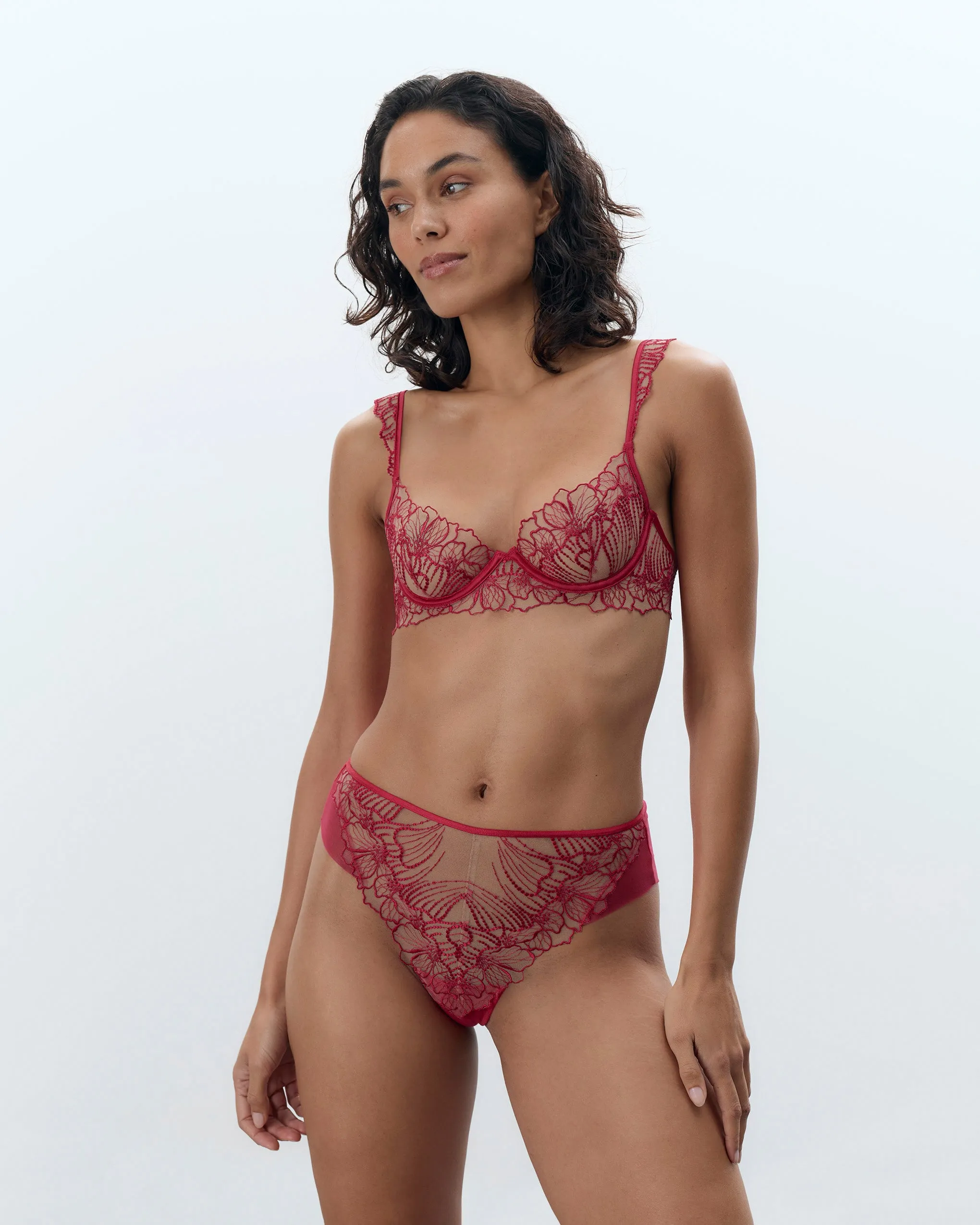 Set: Amarosa Bra & High-Waist Brief Set Pink sold by Bluebella product image thumbnail 2