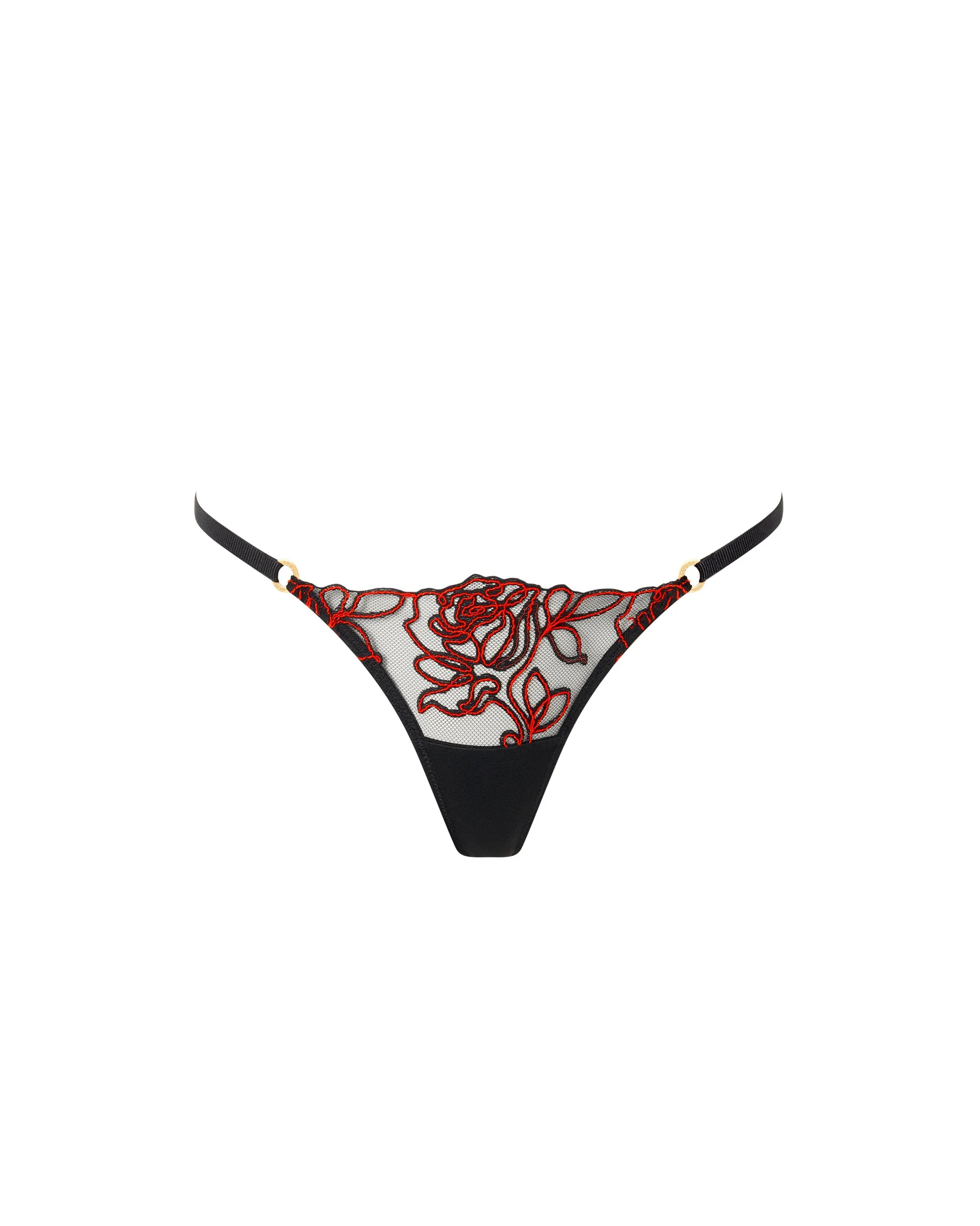 Malina Sheer Floral Thong Black/Red sold by Bluebella product image thumbnail 5
