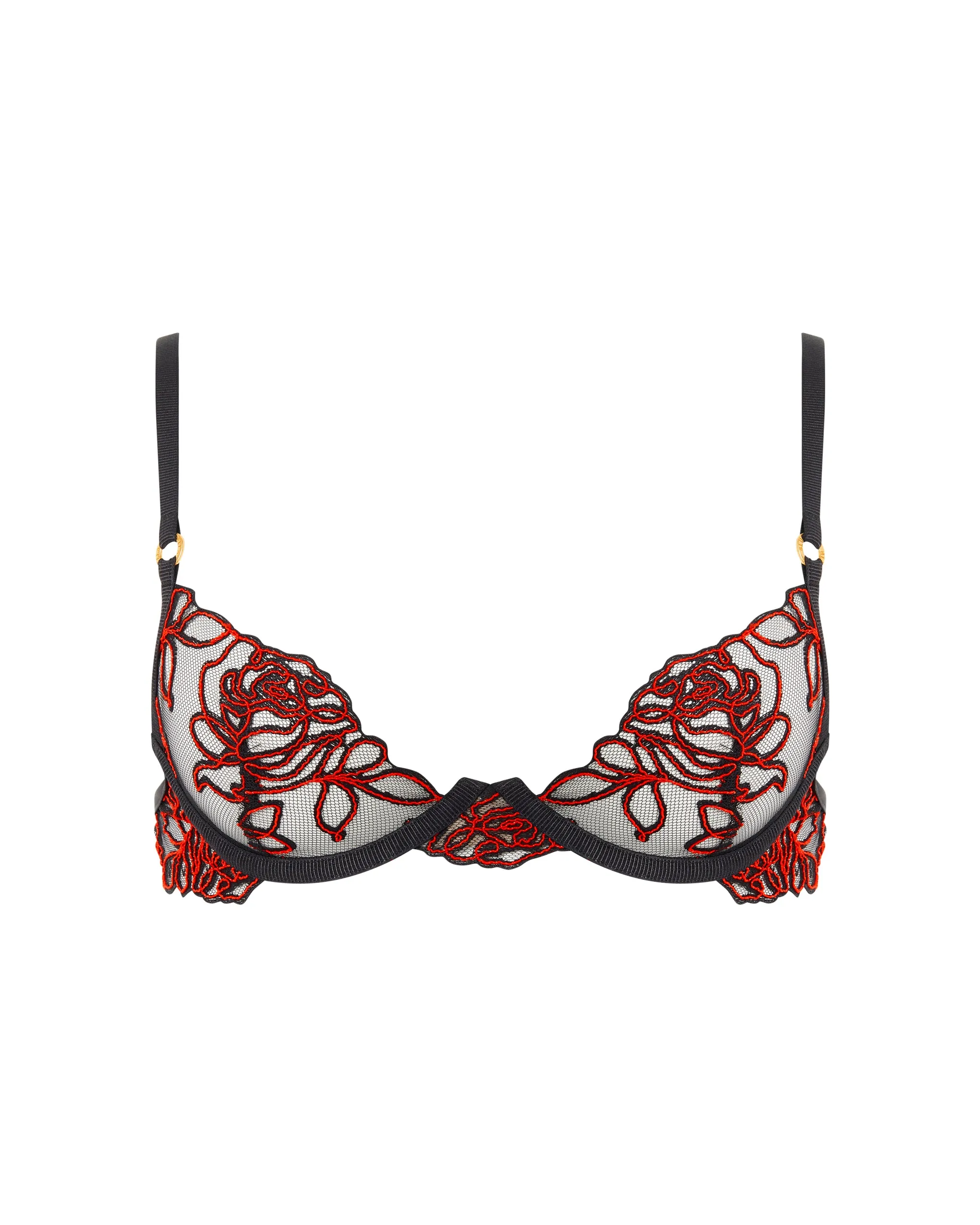 Malina Sheer Floral Bra Black/Red sold by Bluebella product image thumbnail 5