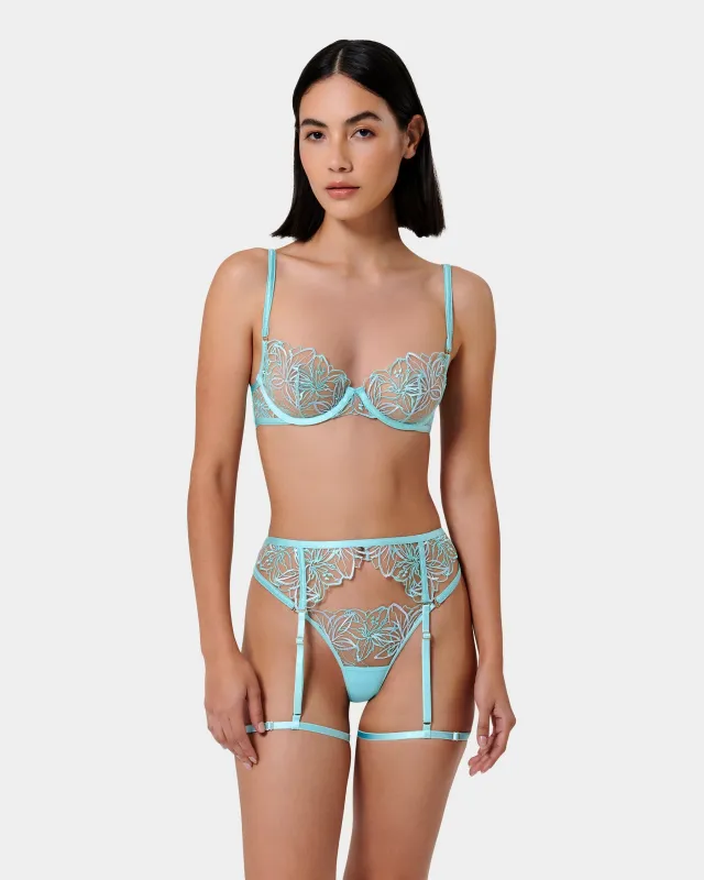 Set: Lilly Lingerie Set Blue sold by Bluebella