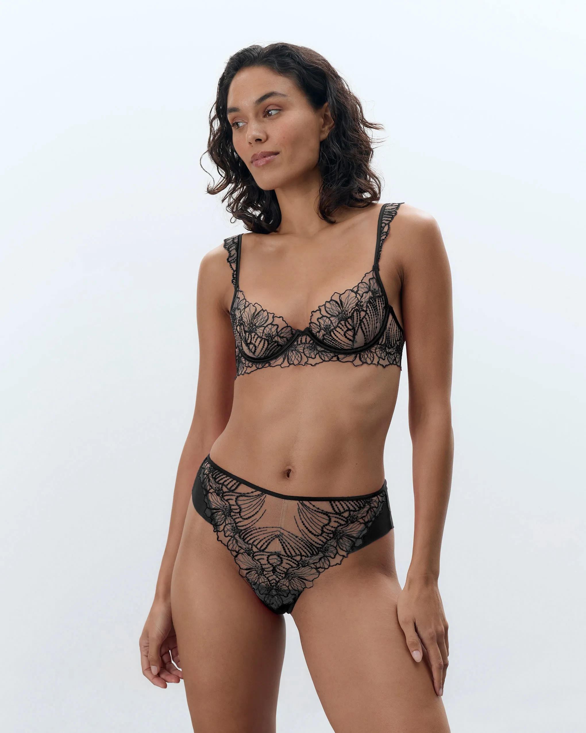Set: Amarosa Bra & High-Waist Brief Set Black sold by Bluebella product image thumbnail 2