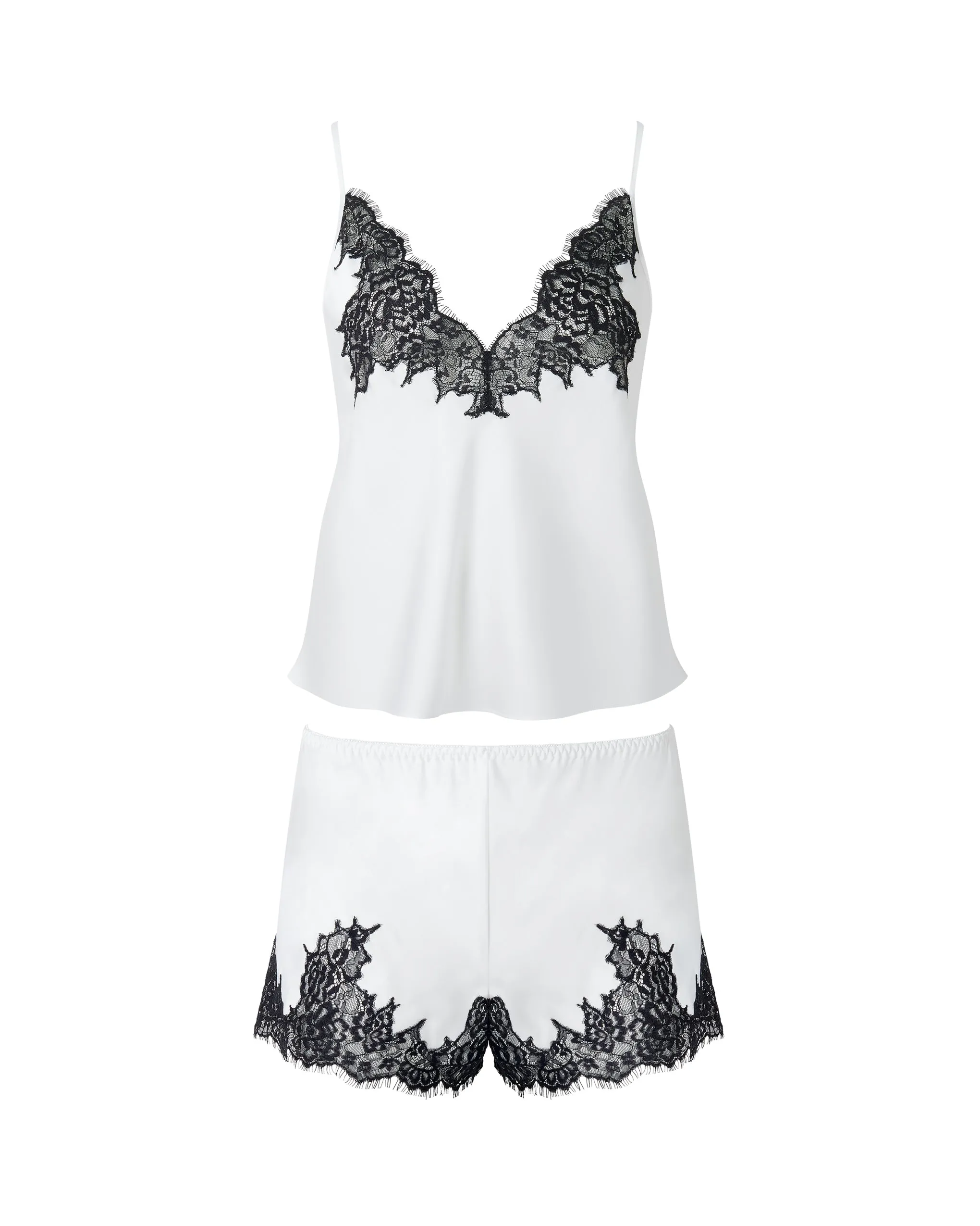 Anastasia Luxury Satin Cami and Short Set Ivory/Black sold by Bluebella product image thumbnail 5