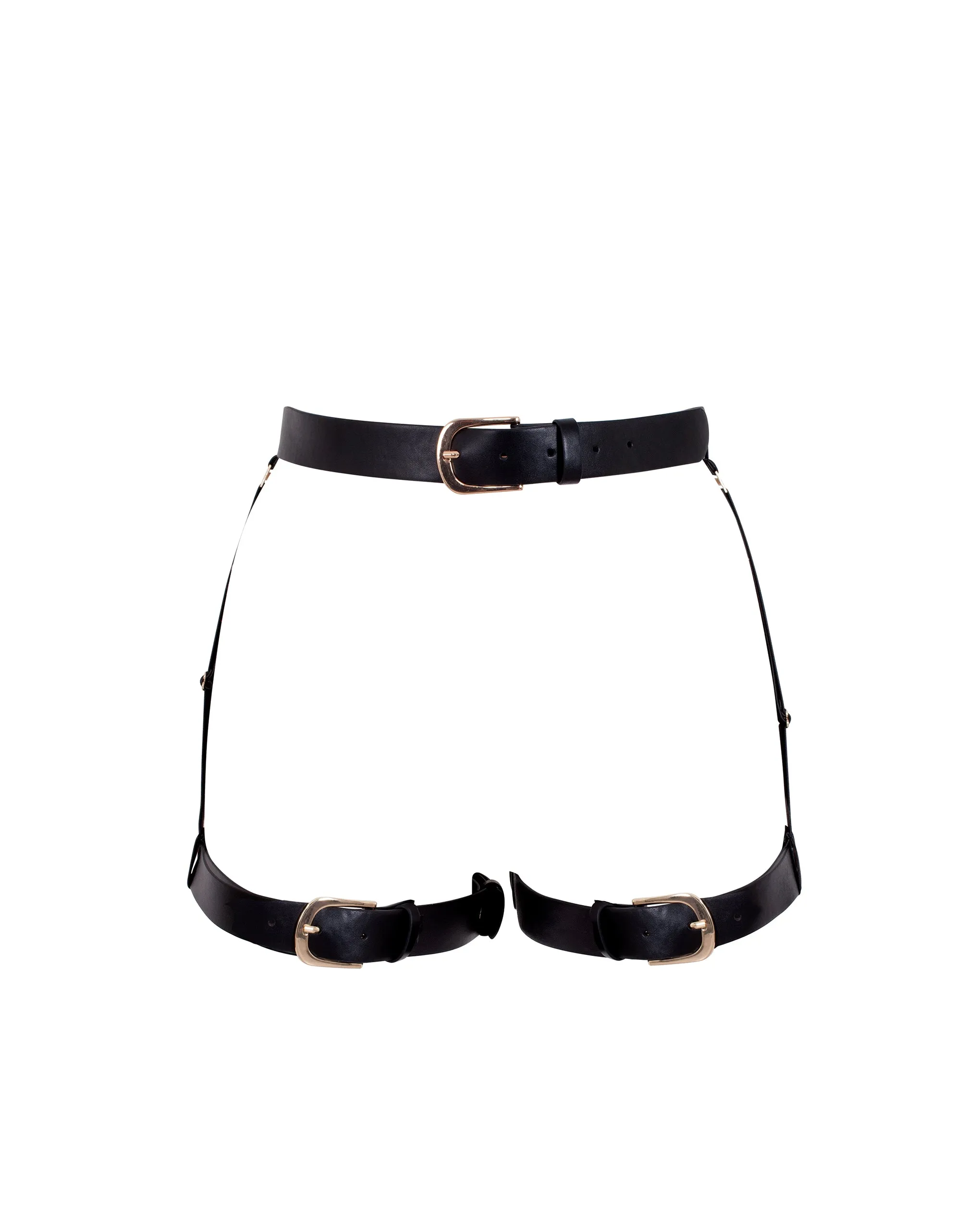 Zadie Faux Leather Thigh Harness Black/Gold sold by Bluebella product image thumbnail 5
