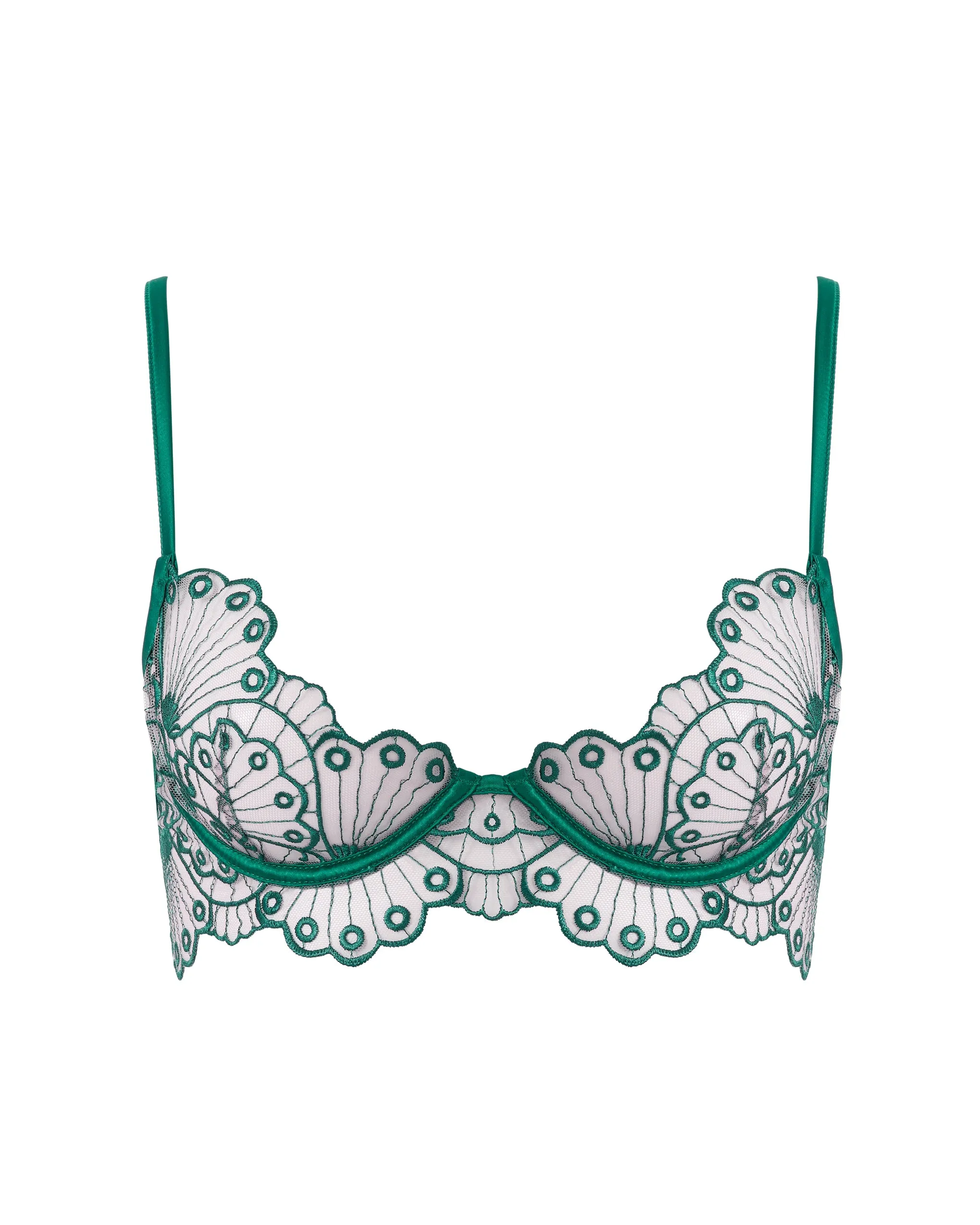 Jane Sheer Embroidered Longline Bra Aventurine Green sold by Bluebella product image thumbnail 5