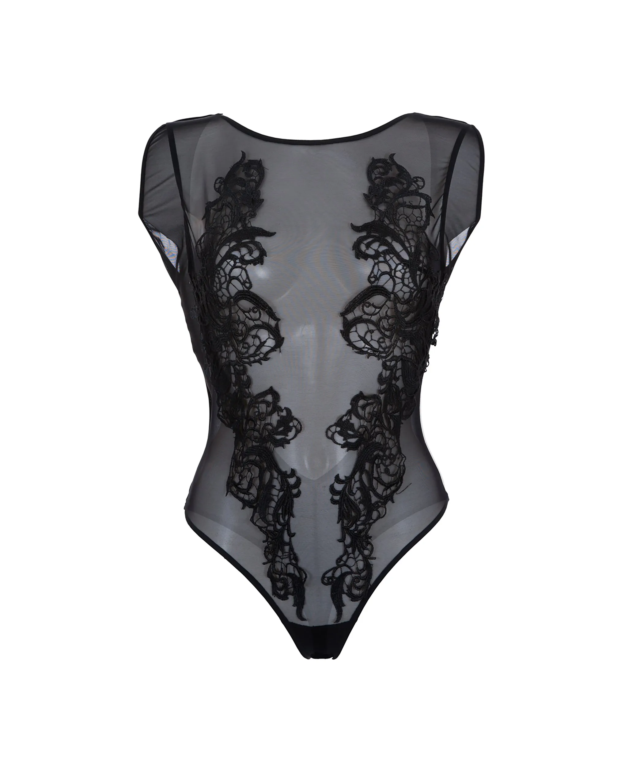 Etienne Embroidered Sheer Bodysuit Black sold by Bluebella product image thumbnail 5
