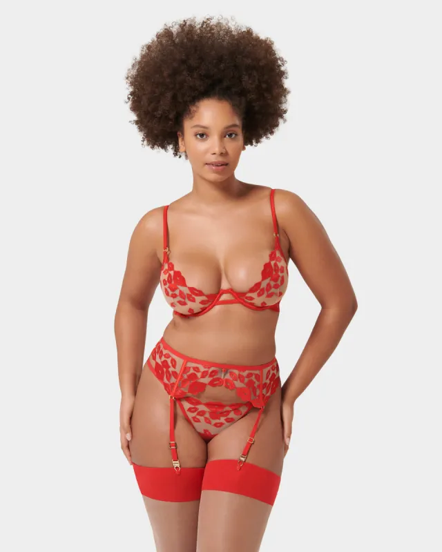 Set: Marian Red/Sheer sold by Bluebella