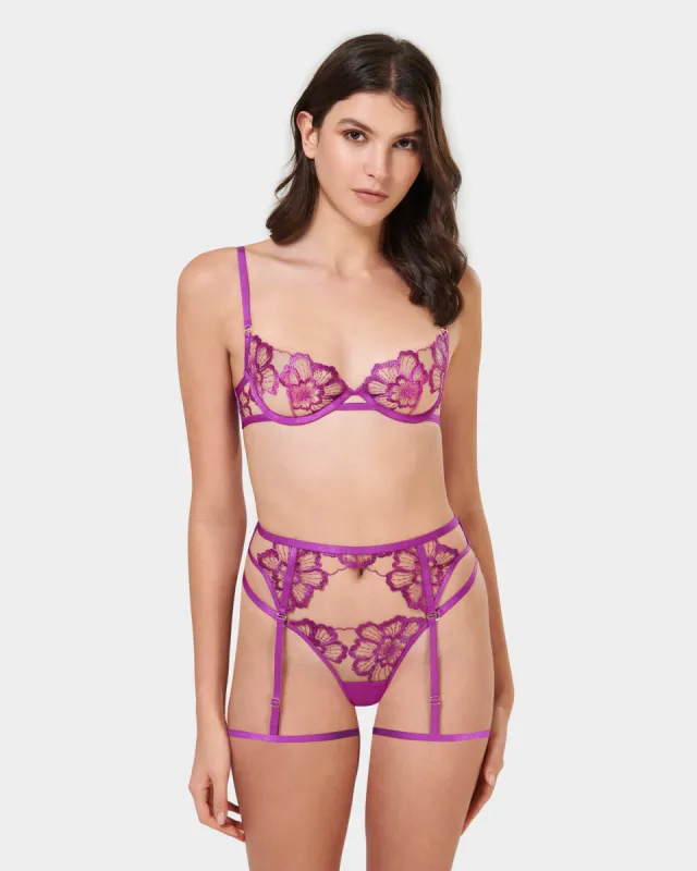 Set: Catalina Bright Violet/Sheer sold by Bluebella