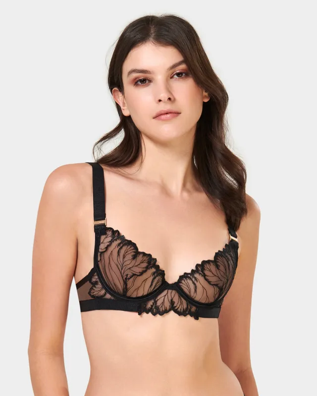 Rae Wired Bra Black sold by Bluebella