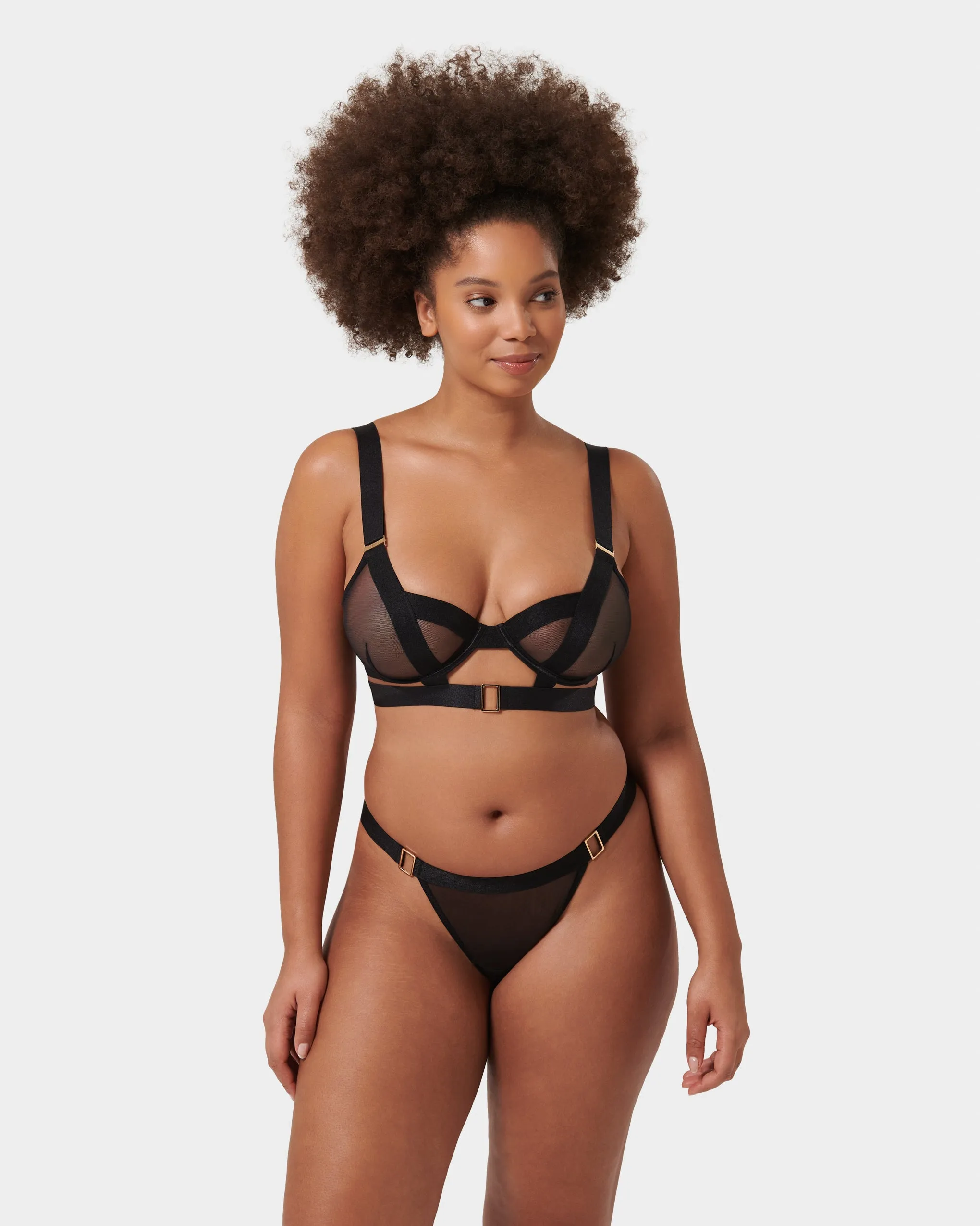 Set: Trinity Bra & Thong Set Black sold by Bluebella product image thumbnail 5