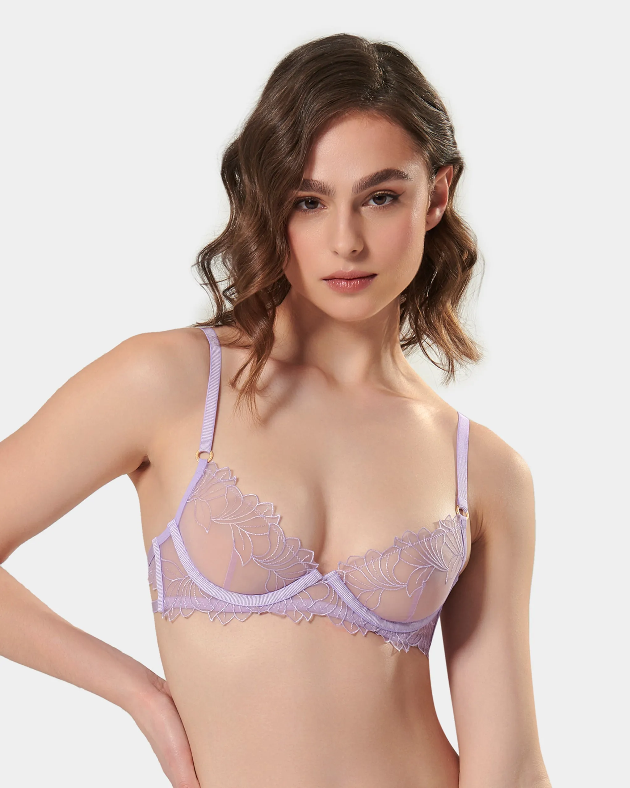 Monet Wired Bra Purple Rose sold by Bluebella