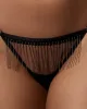 Antoinette Thong Black/Silver sold by Bluebella