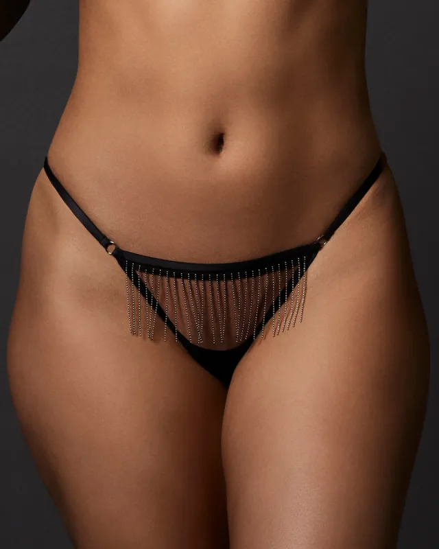 Antoinette Thong Black/Silver sold by Bluebella