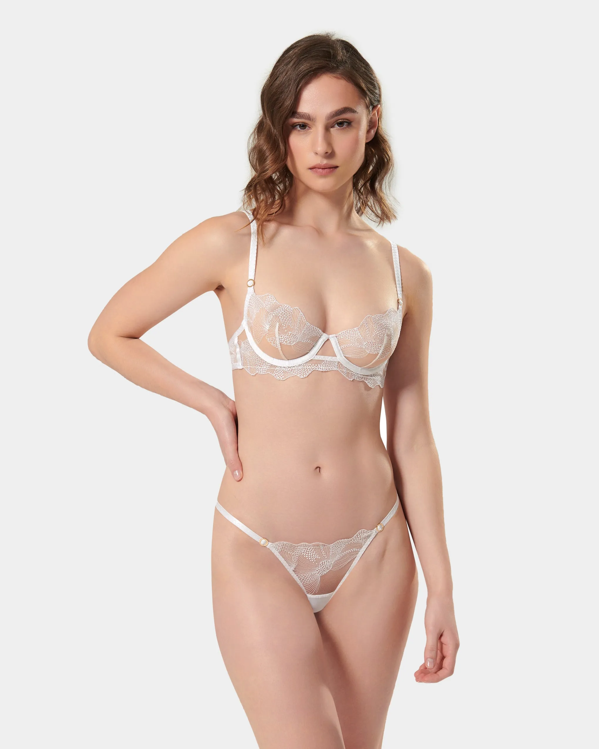Adeline Wired Bra White/Sheer sold by Bluebella product image thumbnail 2