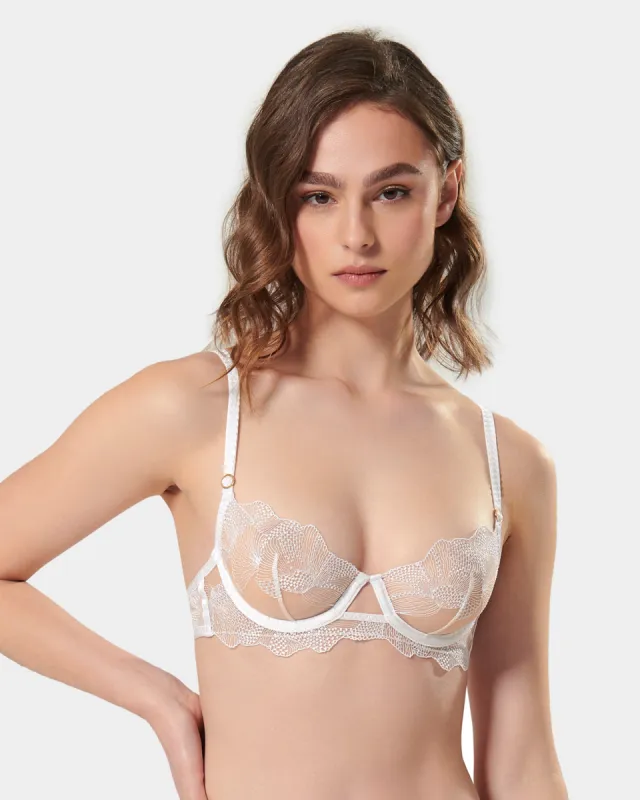 Adeline Wired Bra White/Sheer made by Bluebella