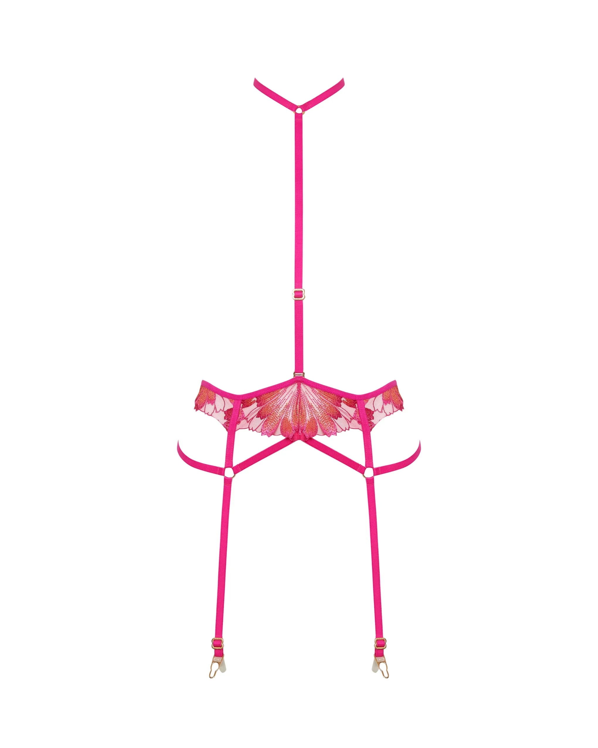 Colette Suspender Harness Fuchsia Pink/Orange Pepper sold by Bluebella product image thumbnail 5