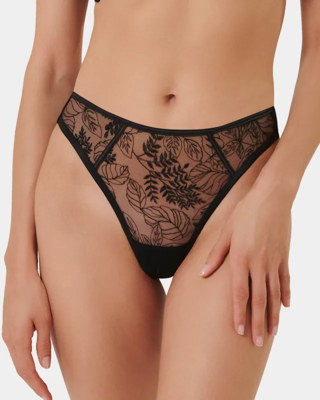 Seraphim High-Waist Thong Black sold by Bluebella