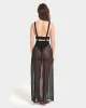 Topaz Long Chemise Black sold by Bluebella