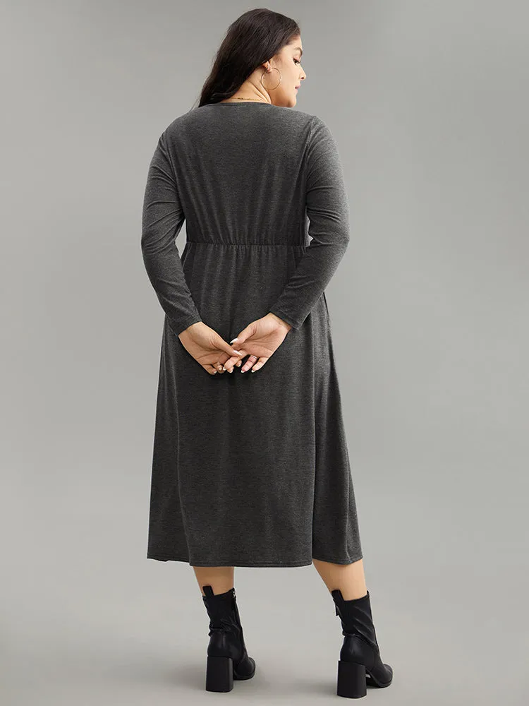 Supersoft Solid Button Up Pocket Dress sold by Bloomchic product image thumbnail 3