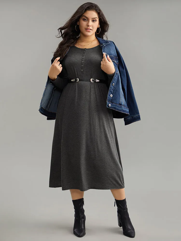 Supersoft Solid Button Up Pocket Dress sold by Bloomchic product image thumbnail 2