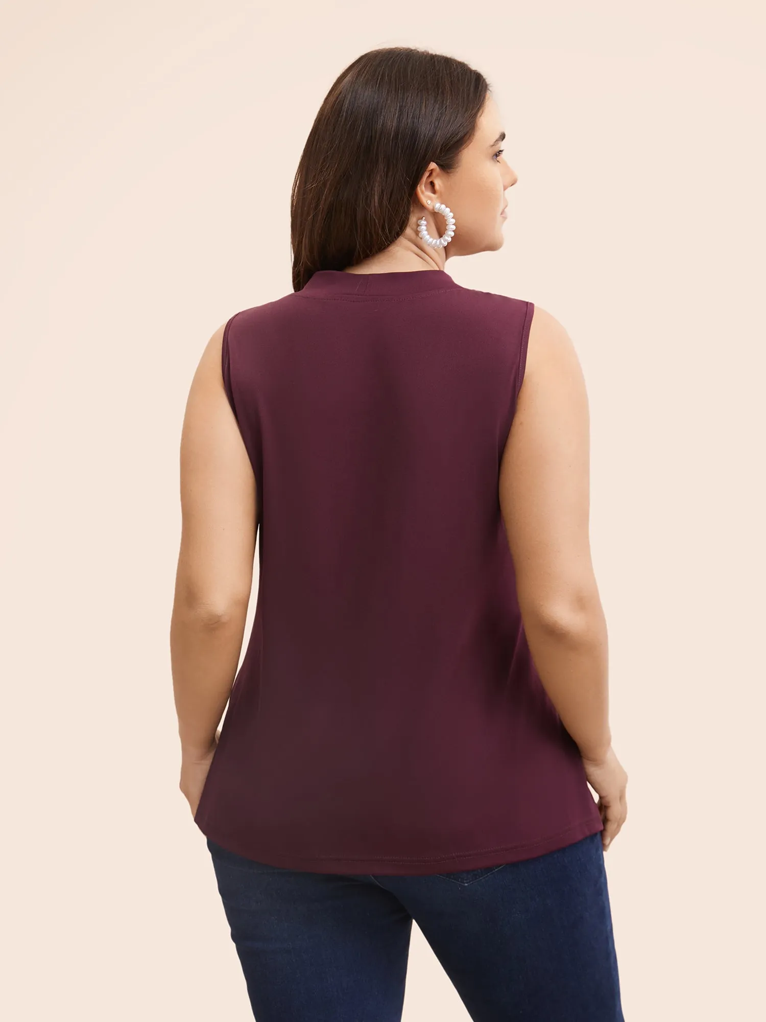 Solid Asymmetrical Neck Twist Front Tank Top sold by Bloomchic product image thumbnail 4