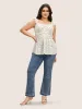 Ditsy Floral Tiered Ruffles Lace Trim Tank Top sold by Bloomchic