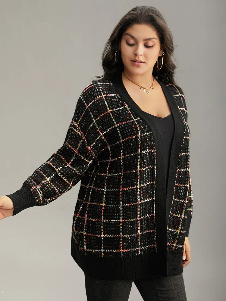 Heather Plaid Elastic Cuffs Cardigan sold by Bloomchic product image thumbnail 4