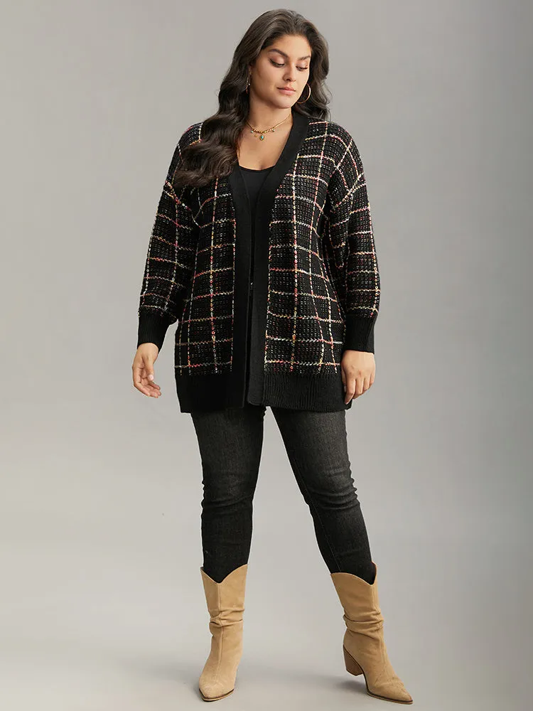 Heather Plaid Elastic Cuffs Cardigan sold by Bloomchic product image thumbnail 5