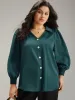 Button Through Puff Sleeve Shirred Blouse sold by Bloomchic