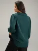 Button Through Puff Sleeve Shirred Blouse sold by Bloomchic