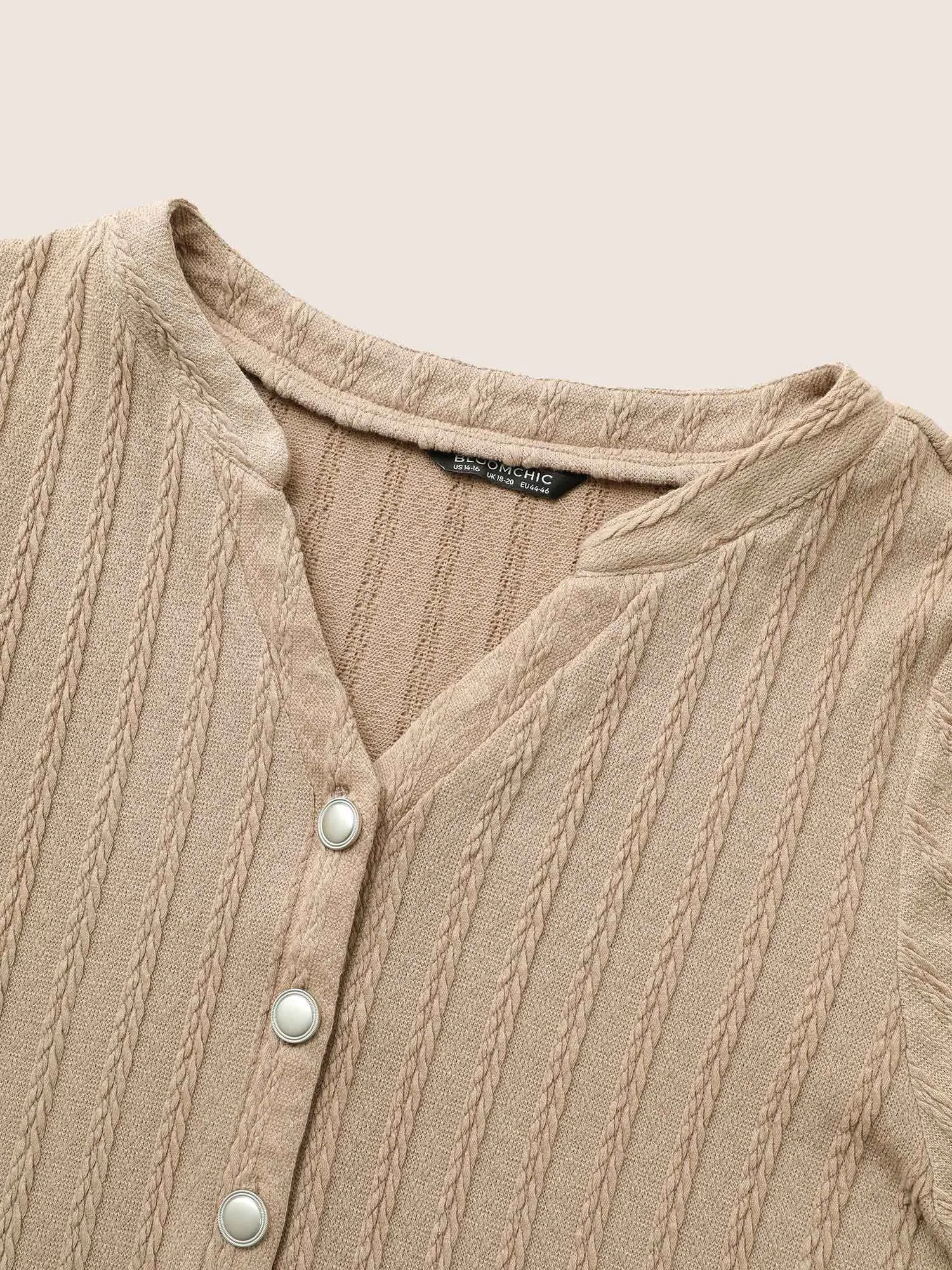 Soldi Cable Knit Pocket Button Up T-shirt sold by Bloomchic product image thumbnail 5