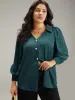 Button Through Puff Sleeve Shirred Blouse sold by Bloomchic