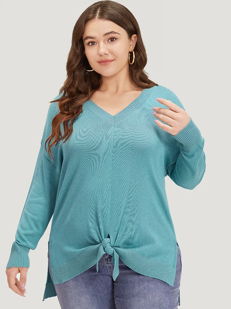 Supersoft Essentials Bowknot Front Split Side Pullover sold by Bloomchic product image thumbnail 3