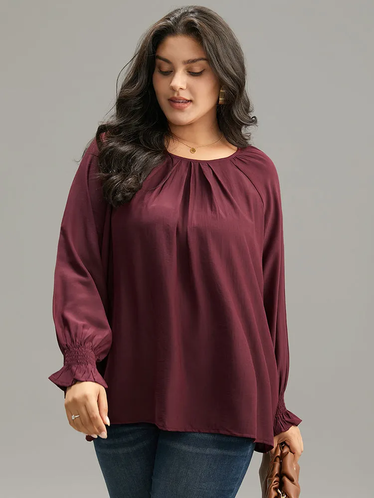 Supersoft Essentials Plain Plicated Detail Ruffle Trim Blouse sold by Bloomchic product image thumbnail 5