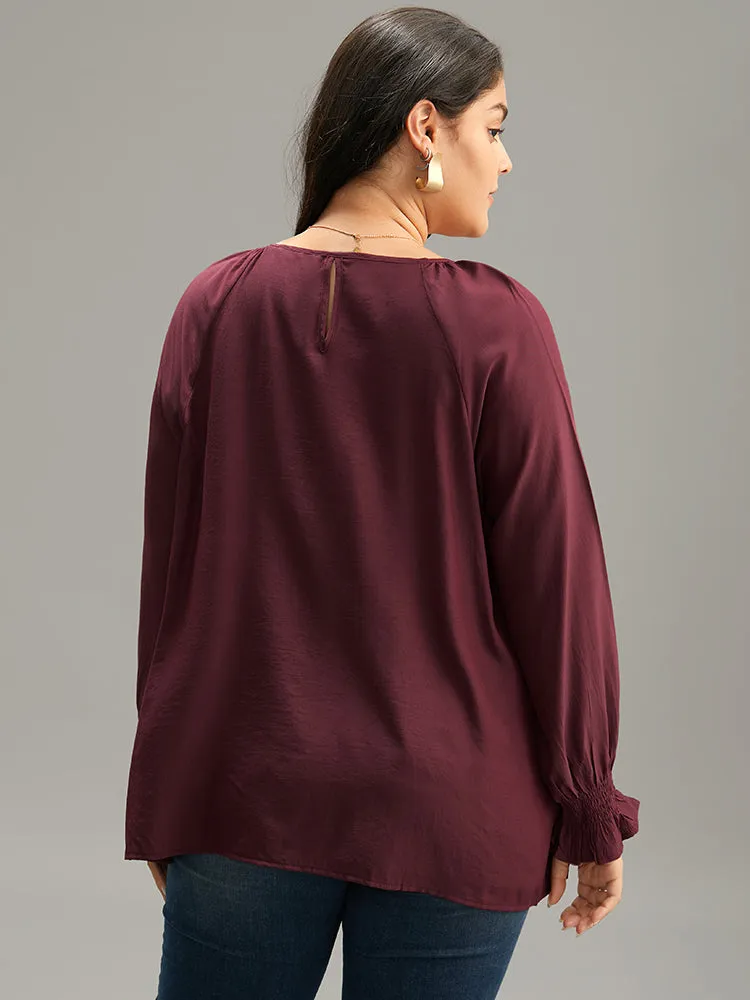 Supersoft Essentials Plain Plicated Detail Ruffle Trim Blouse sold by Bloomchic product image thumbnail 2