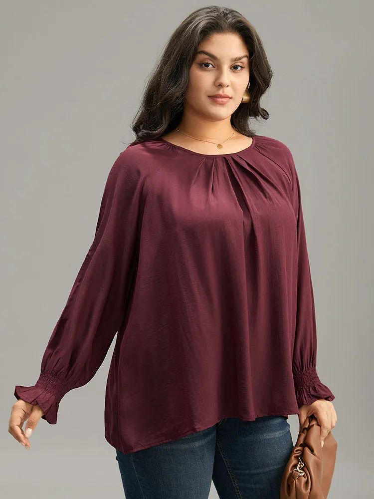 Supersoft Essentials Plain Plicated Detail Ruffle Trim Blouse sold by Bloomchic product image thumbnail 3