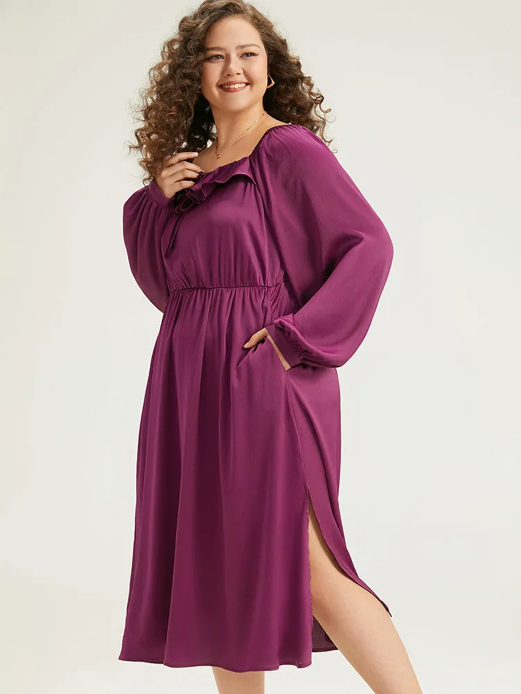 Plain Flutter Trim Ties Split Side Dress sold by Bloomchic product image thumbnail 3