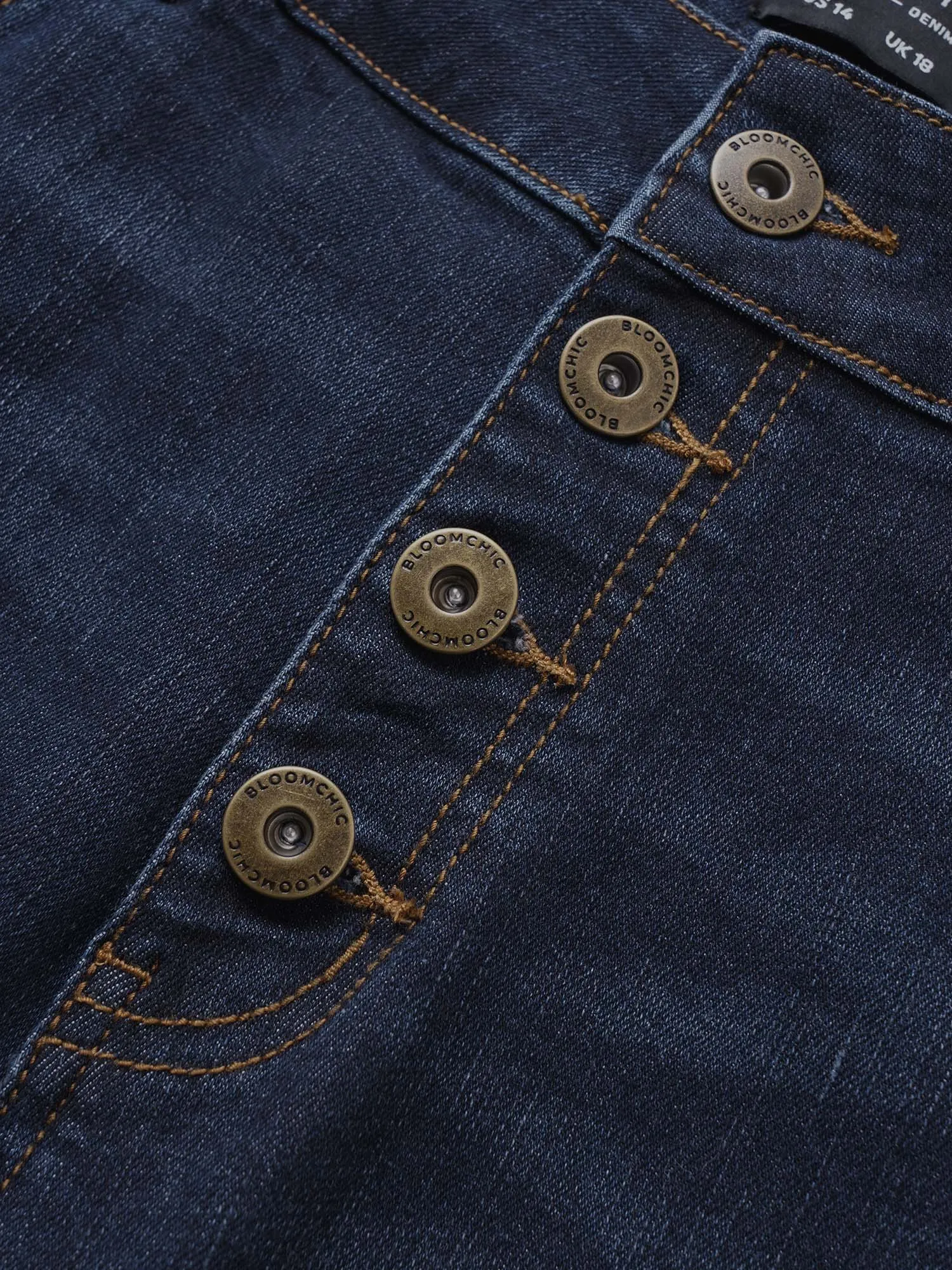 Dark Wash Frayed Hem Cropped Bootcut Jeans sold by Bloomchic product image thumbnail 5