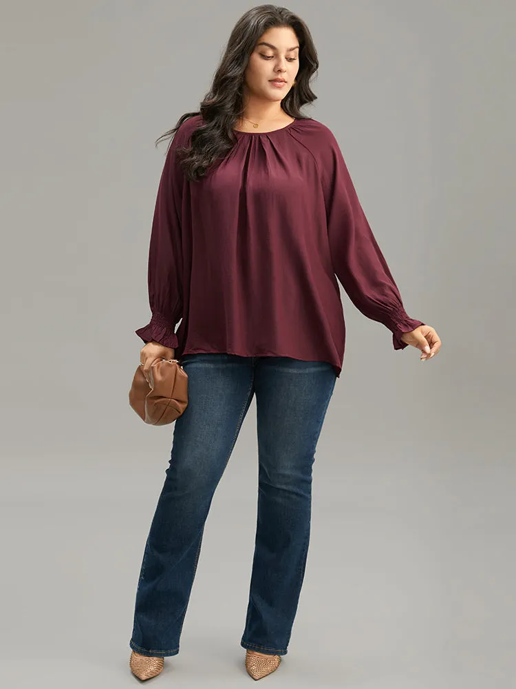 Supersoft Essentials Plain Plicated Detail Ruffle Trim Blouse sold by Bloomchic product image thumbnail 4