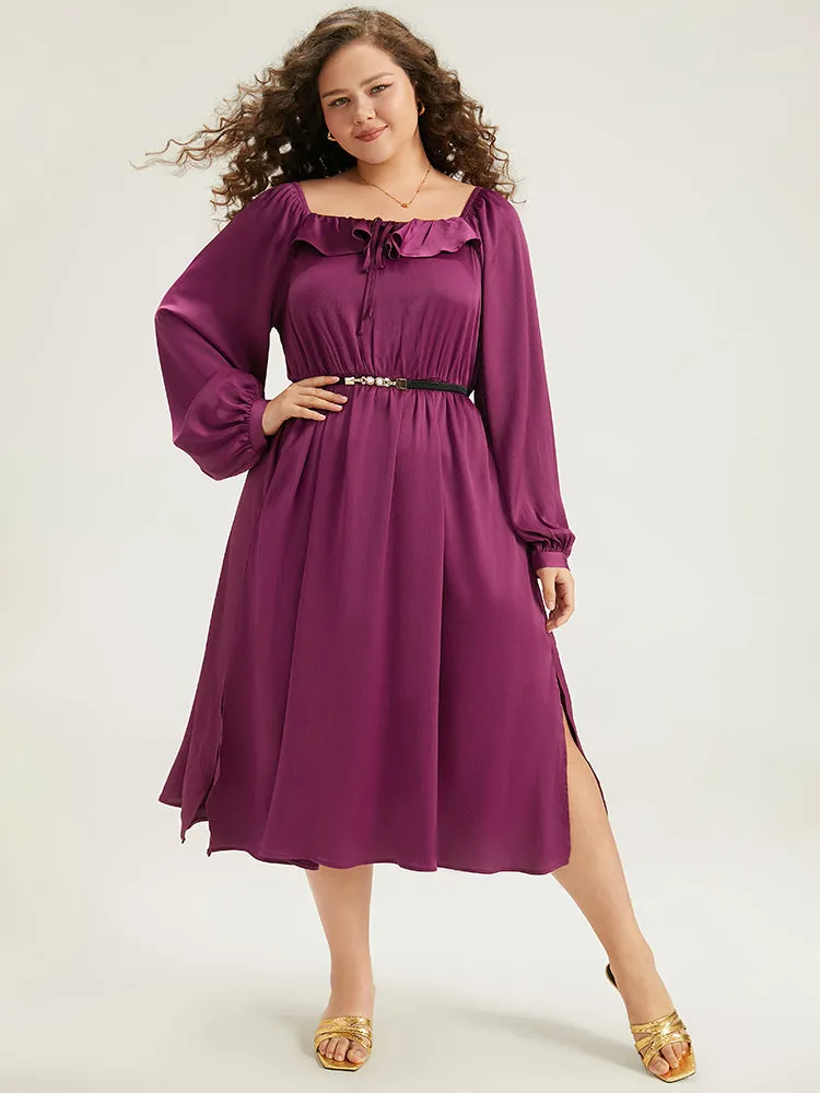 Plain Flutter Trim Ties Split Side Dress sold by Bloomchic product image thumbnail 4