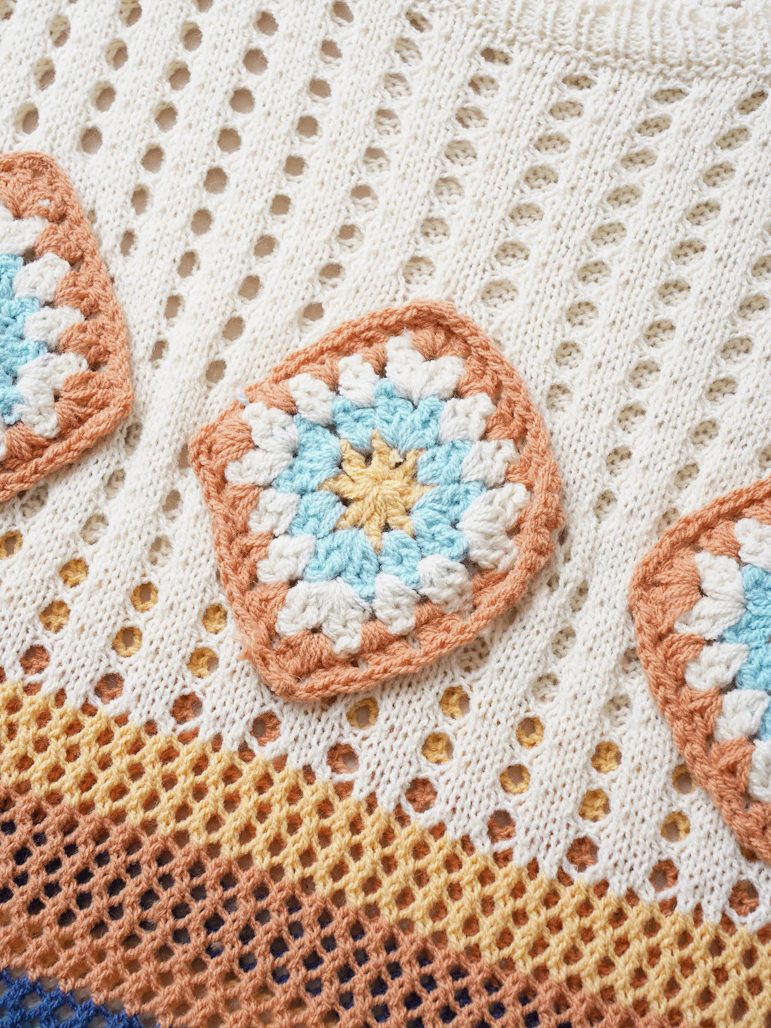 Contrast Striped Crochet Cut Out Swim Cover Up sold by Bloomchic product image thumbnail 5