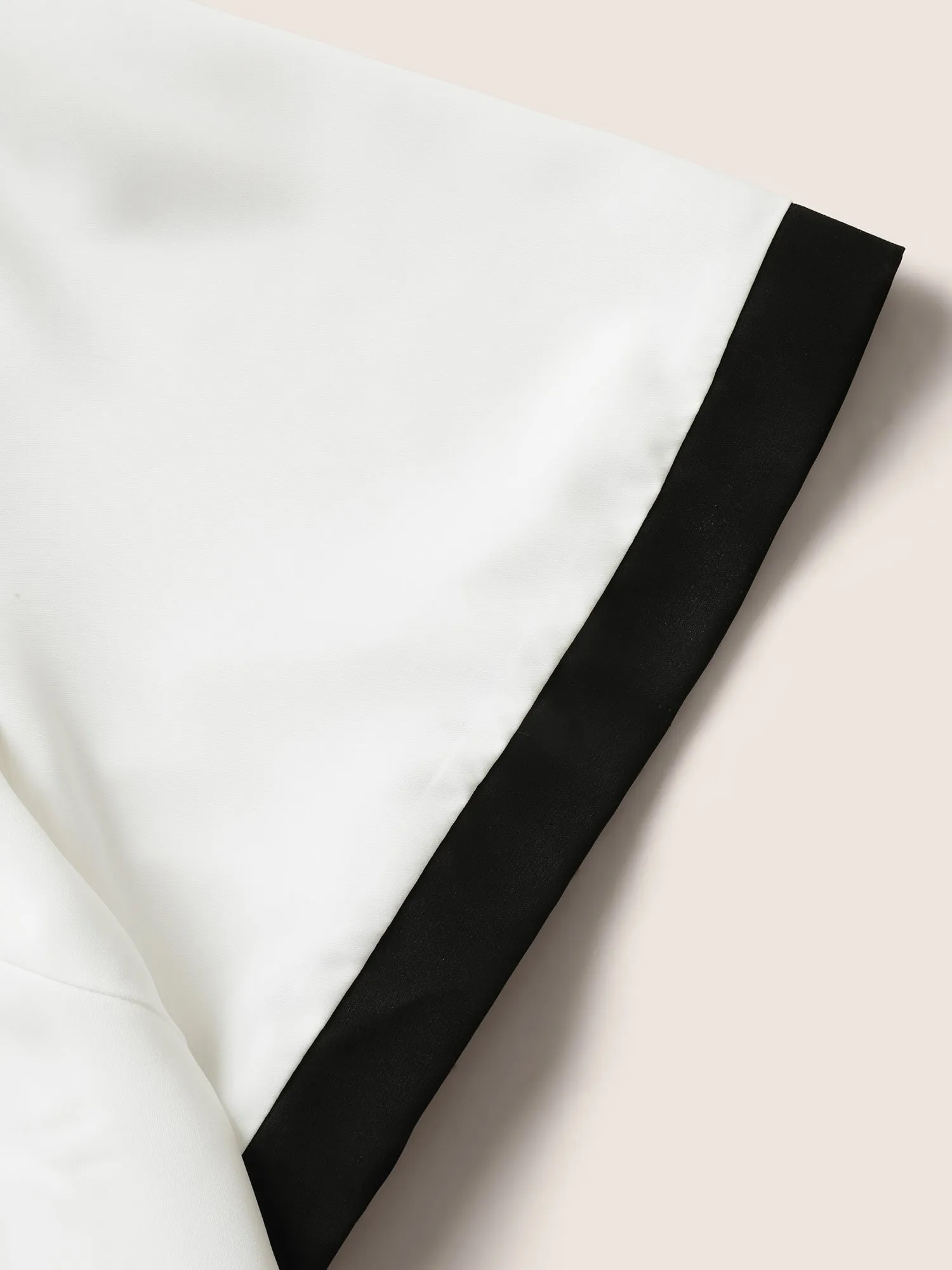 V Neck Patchwork Contrast Tie Knot Blouse sold by Bloomchic product image thumbnail 5