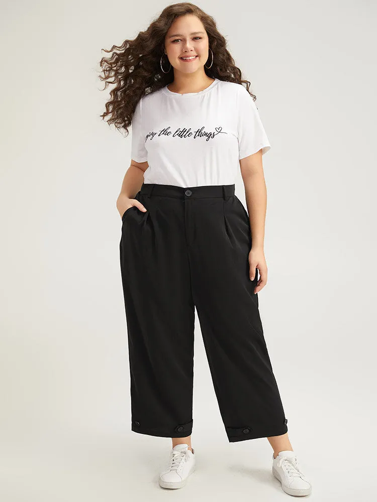 Solid Pocket Button Up Straight Leg Pants sold by Bloomchic product image thumbnail 4